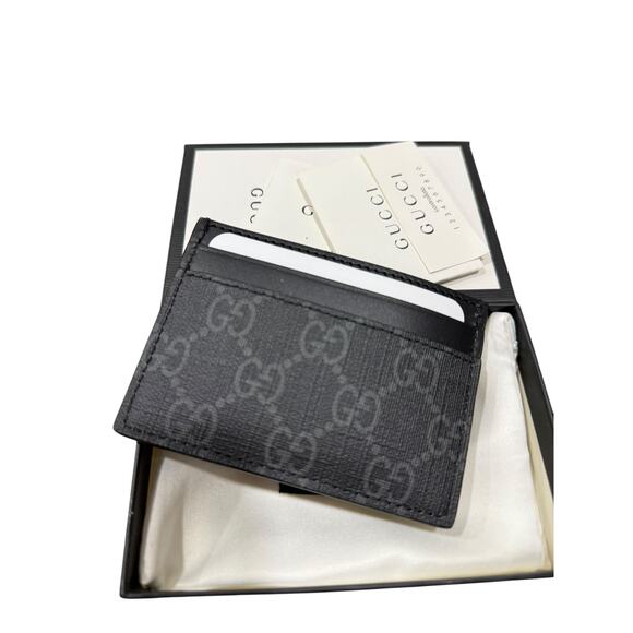 Gucci GG Kingsnake Card Case Holder Wallet Black Gray Supreme NEW - Picture 3 of 5